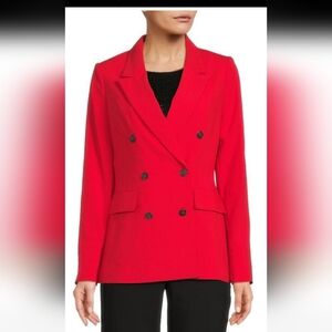 DKNY Double-Breasted Red Blazer